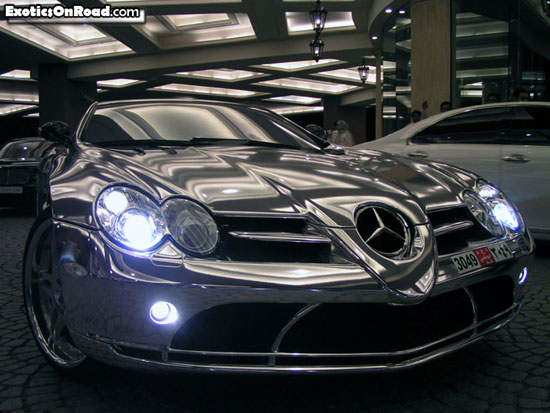 Benz Built in White Gold Car