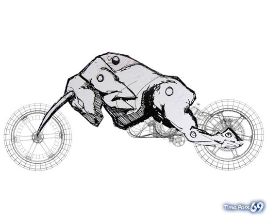 Bull-Shaped Motor Bike