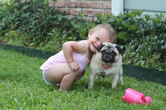 Baby with Vodafone Dogs Very Cute