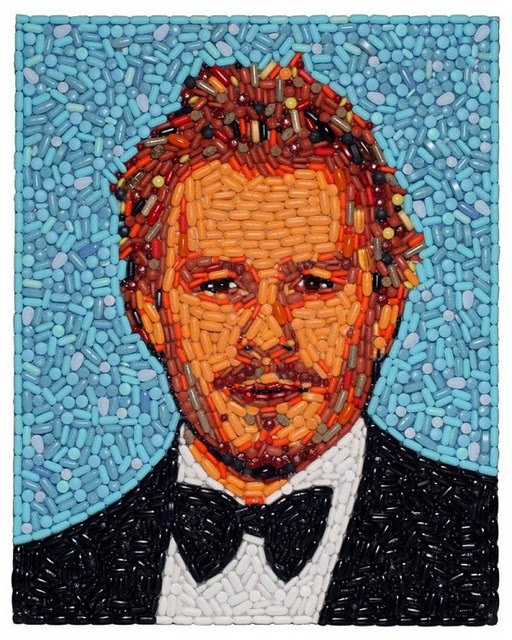 Bizarre Celebrity Portraits Made out of Trash