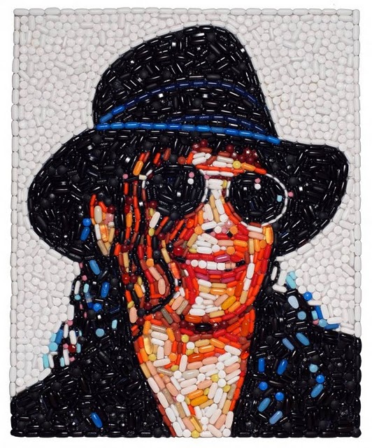 Bizarre Celebrity Portraits Made out of Trash