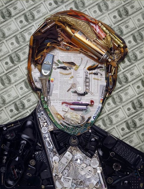 Bizarre Celebrity Portraits Made out of Trash