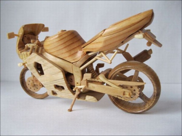 Wonderful Wooden Miniature Motorcycles