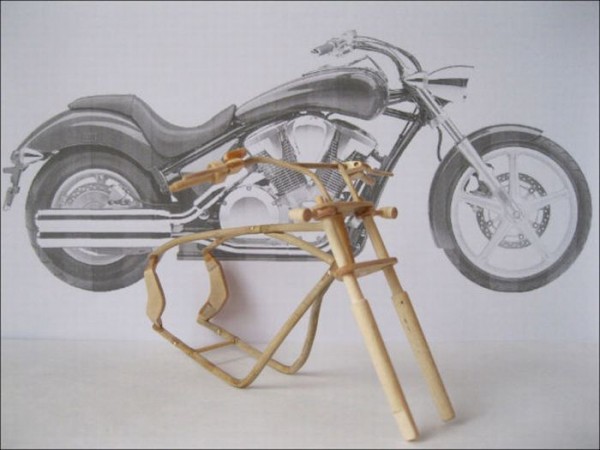 Wonderful Wooden Miniature Motorcycles