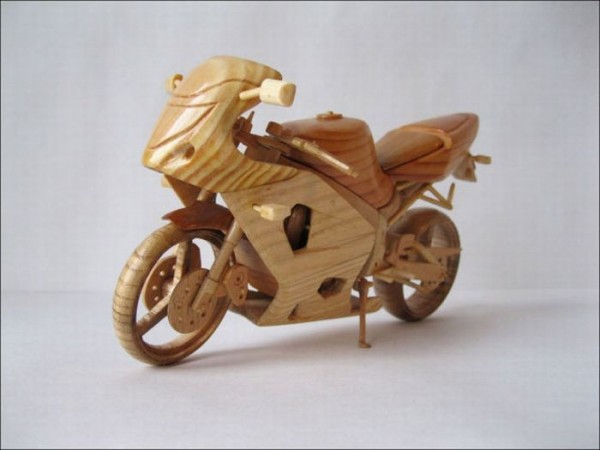 Wonderful Wooden Miniature Motorcycles