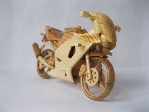 Wonderful Wooden Miniature Motorcycles