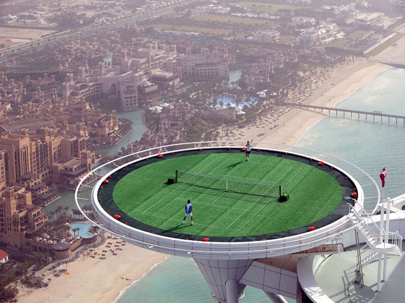 Worlds Highest Tennis Court at Burj Al Arab
