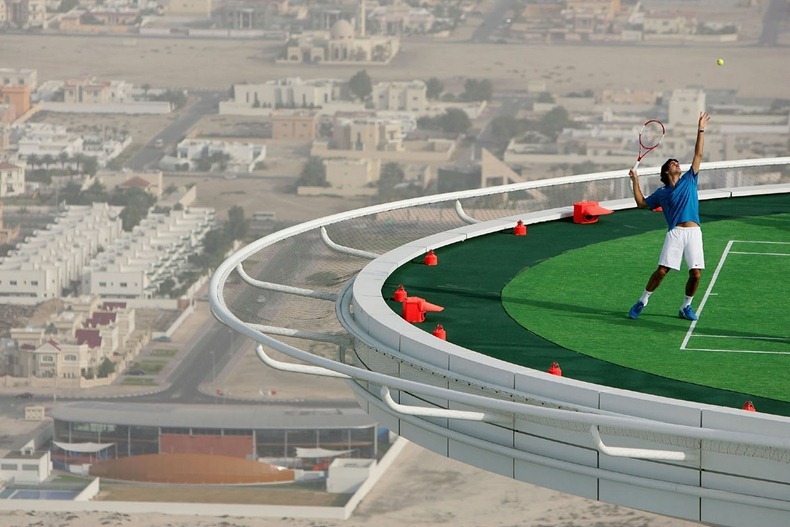 Worlds Highest Tennis Court at Burj Al Arab