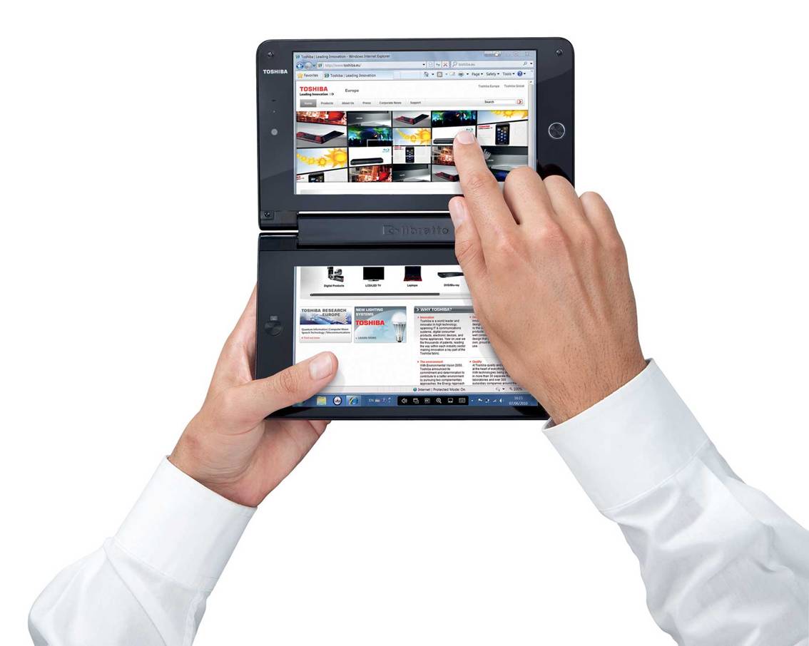 Worlds First Dual Screen Laptop Toshiba Libretto W100