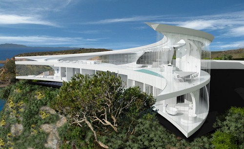 Stunning Crescent Shaped Luxury Villa Mahina House