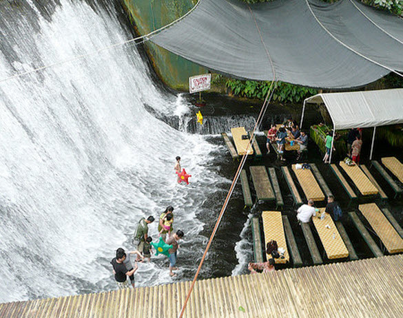 Wonderful Waterfall Restaurant in Philippines