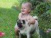 Baby with Vodafone Dogs Very Cute