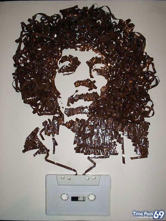 Portraits Made Out of Cassette Tapes
