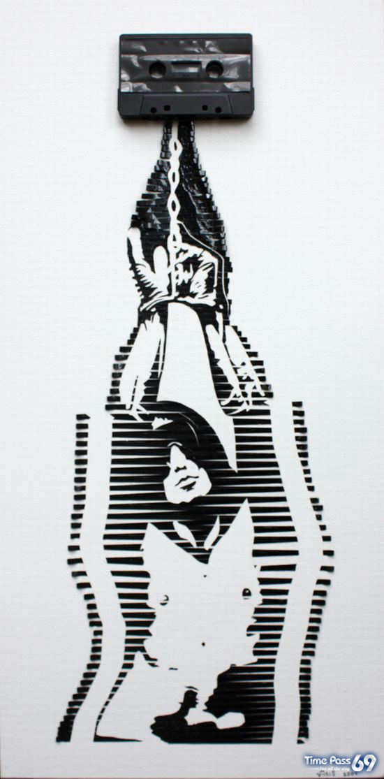 Portraits Made Out of Cassette Tapes