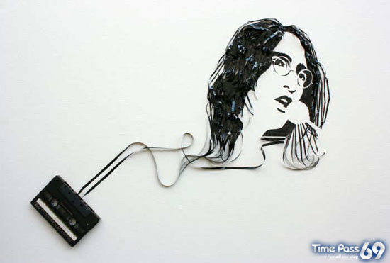 Portraits Made Out of Cassette Tapes
