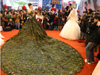 Wedding Dress Made of Peacock Feathers